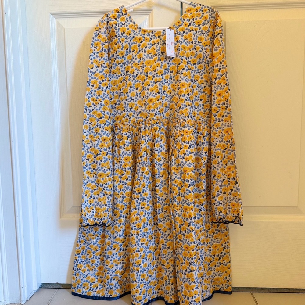 NWT pink chicken girls mama dress golden daisy ditsy floral size 14